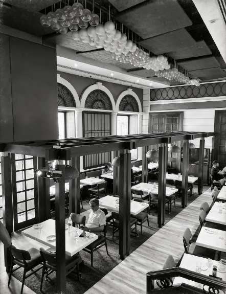 Archive photograph of The Embassy restaurant dining room